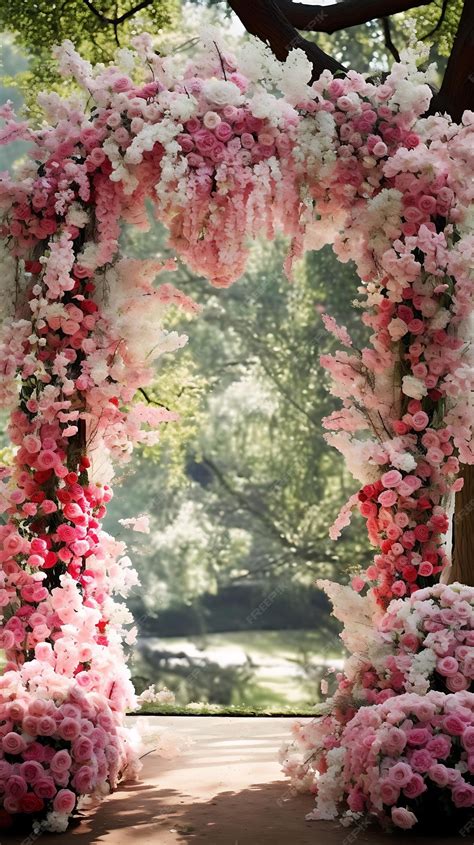 Premium AI Image | Floral Wedding Altar Decorations