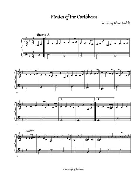 Pirates of the Caribbean - Piano Sheet Music, Tutorial Video