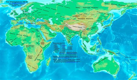 World map 100 BC - World History Maps