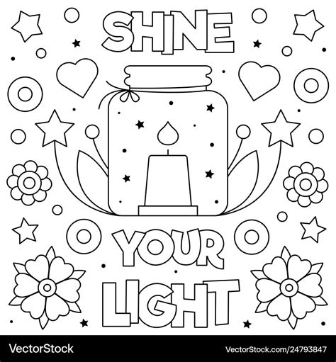 Shine your light coloring page Royalty Free Vector Image