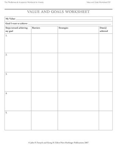 The Values & Goals worksheet by Naomi MHC - Issuu