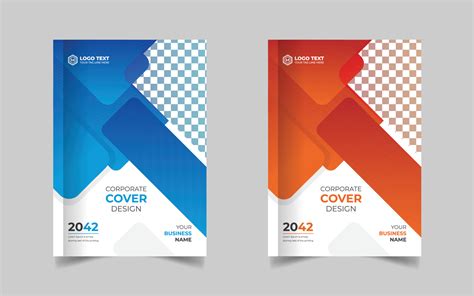 Corporate Book Cover Design Template in A4. Can be adapt to Brochure ...