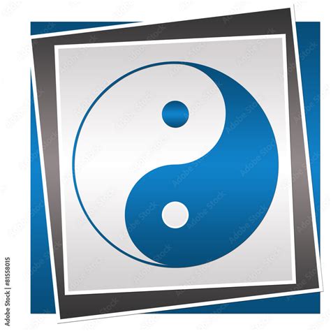 Yin Yang Symbol Blue Grey Block Stock Illustration | Adobe Stock