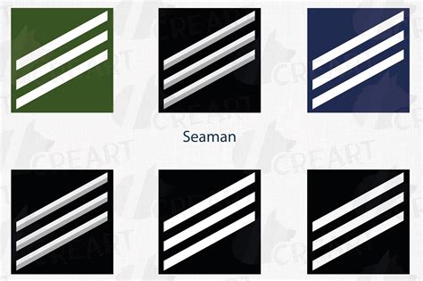 Seaman United States Rank Insignia Printable Clip Art Pack 601605