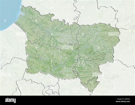 Region of Picardy, France, Relief Map Stock Photo - Alamy