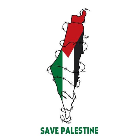 illustration vector of save palestine,palestine map with wire perfect ...