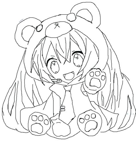 Miku Cute Chibi Anime Girls Pages Coloring Pages