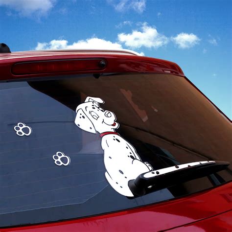 Rylybons 1PCS Car Stickers Cartoon Funny Spotted Dog Moving Tail ...