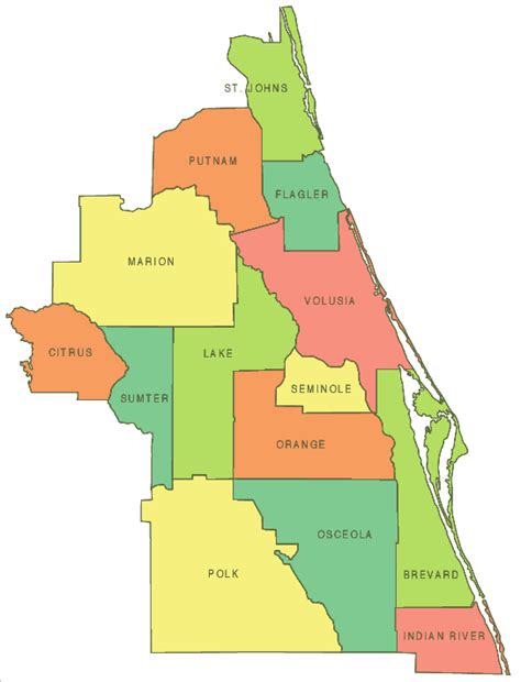 Map Of Central Florida Counties - Map Of West