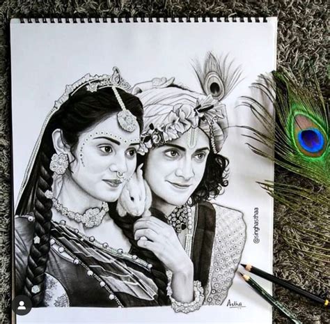 Radha Krishna Drawing