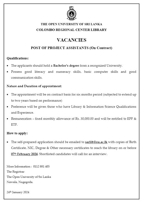 Temporary Lecturer, Academic Coordinator, Assistant Librarian - The ...