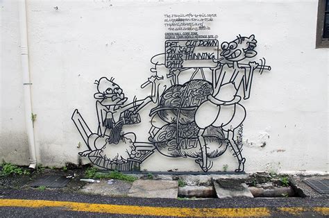 Street art in Penang - Street paintings and installations