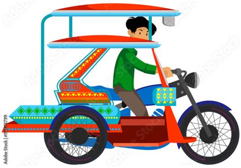 Tricycle Stock Illustration | Adobe Stock