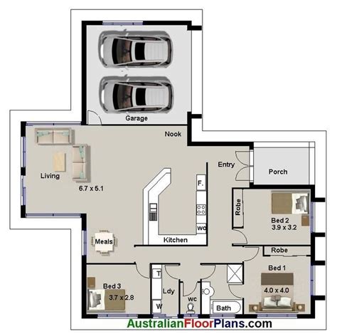 Awesome Three Bedroom House Plans With Garage - New Home Plans Design