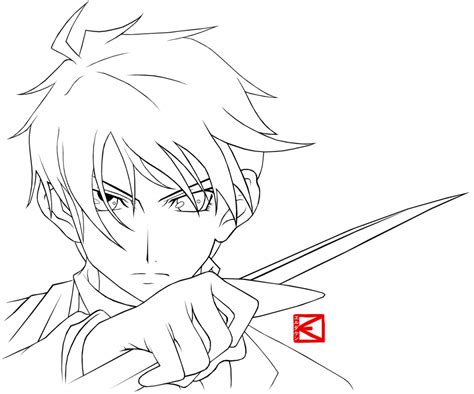 Anime Outline Drawing at GetDrawings | Free download