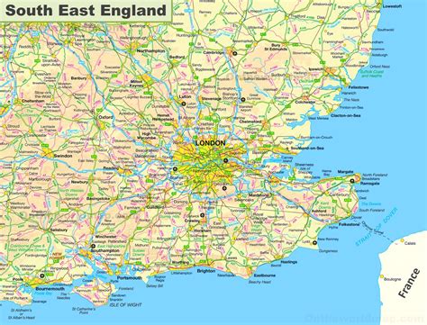 Map of South East England - Ontheworldmap.com