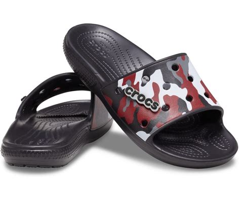 Classic Printed Camo Black/Red Unisex Slide - Crocs™ India