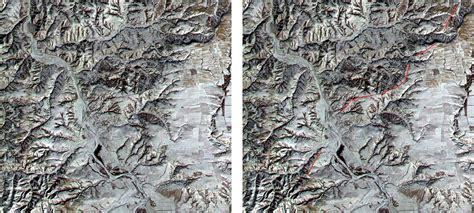 Image: Great Wall of China, Satellite image red composite