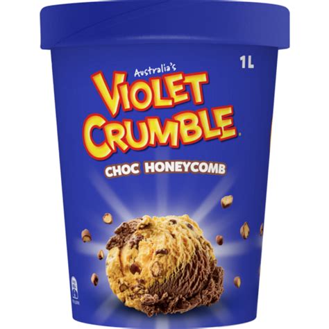 Violet Crumble Choc Honeycomb Ice Cream 1L | Drakes Online Shopping ...