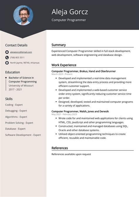 Computer Programmer Resume Example (Free Guide)