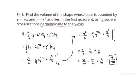 How to Find the Volume of a Solid with a Square Cross Section Using ...