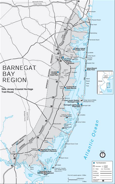 Barnegat Bay region trail map - barnegat bay nj • mappery