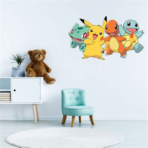 Wall Sticker Pokemon Poster Self Adhesive Wall Art Decal Mural - Etsy