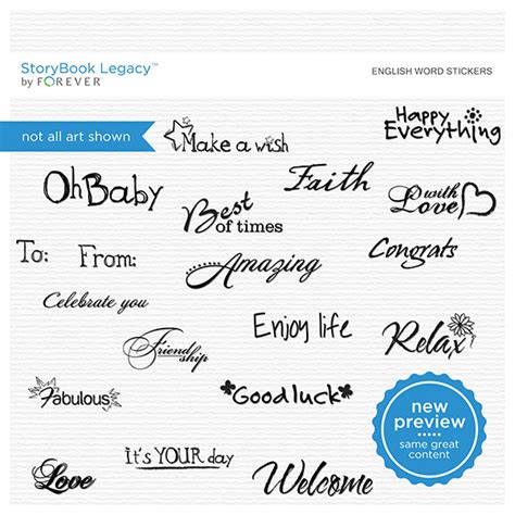 English Word Stickers | Digital Art