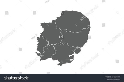 East England Map Isolated On White Stock Vector (Royalty Free ...