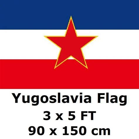 Yugoslavia Flag 90 x 150 cm Polyester SFRJ Yugoslav Yugoslavia 1945 ...