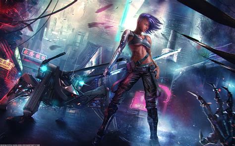 1366x768px | free download | HD wallpaper: Asian Cyberpunk HD, fantasy ...