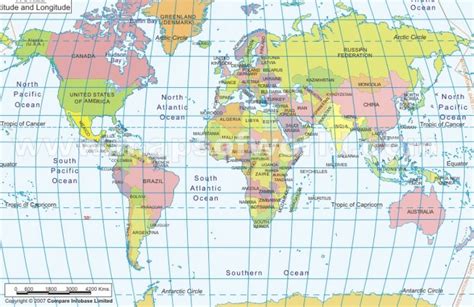 Map of asia with latitude and longitude lines