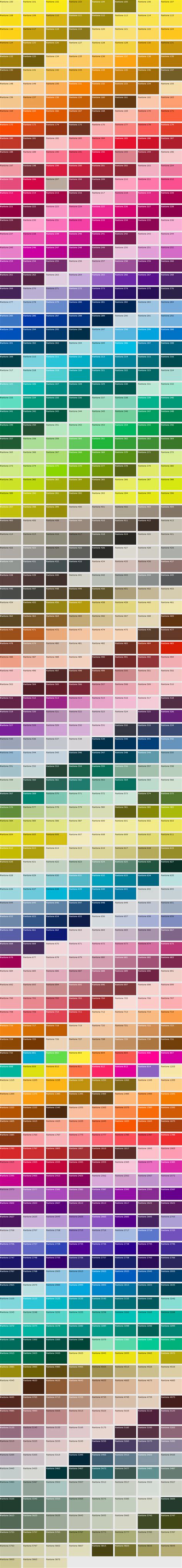 PMS Color Chart | Print Design