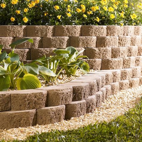 Lodgestone 8-in L x 3-in H x 5-in D Sand Retaining Wall Block in the ...