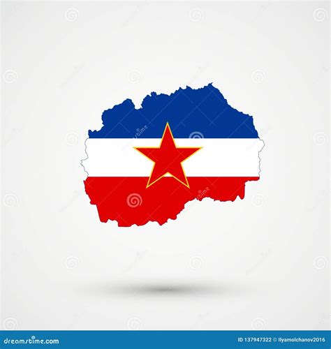 Macedonia Map in Yugoslavia Flag Colors, Editable Vector Stock Vector ...