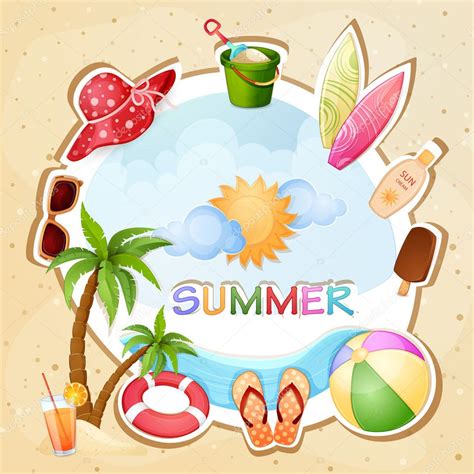 Summer beach illustration Stock Illustration by ©loradoraa #27177983