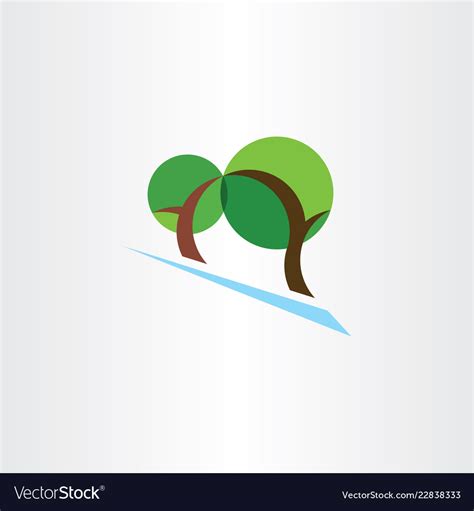 Landscape logo trees park eco symbol Royalty Free Vector