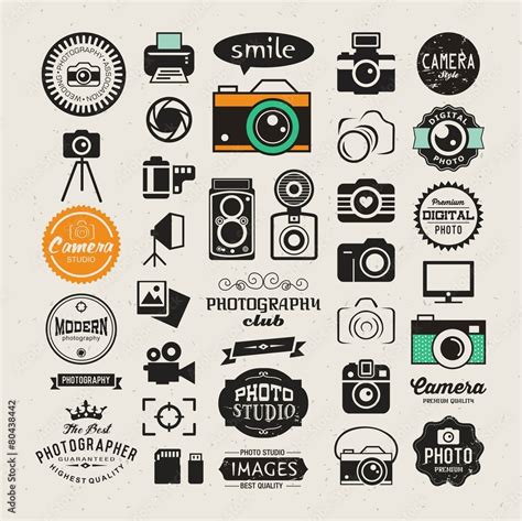 Vector photography logo templates and logotypes collection Stock Vector ...