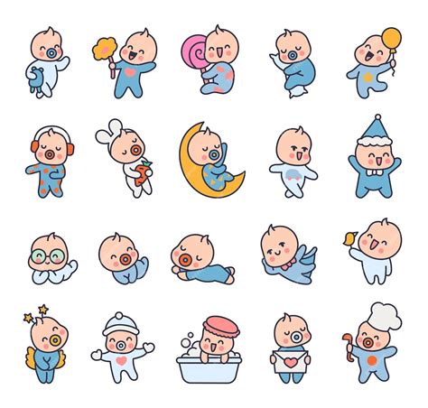 Premium Vector | Cute baby boy cartoon little newborn character hand ...