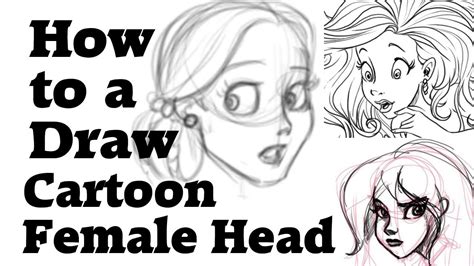 How to draw a cartoon female head - YouTube