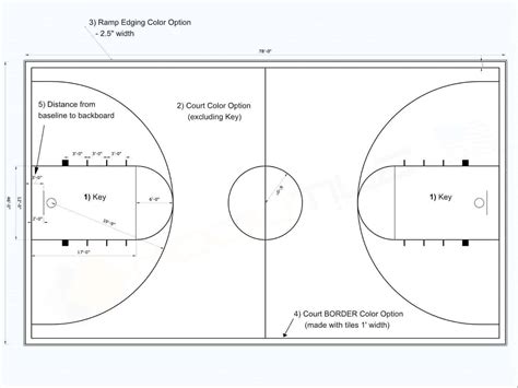 Full Court Basketball Floor, 46x78, Kit, ModuTile | Made in USA