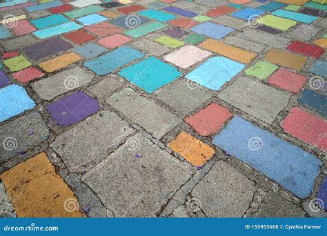 Bright Colors on a Pavement Stock Photo - Image of pavers, bright ...