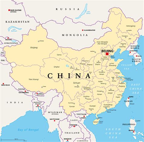 Where Is China In World Political Map - United States Map