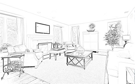 House Interior Drawing at PaintingValley.com | Explore collection of ...