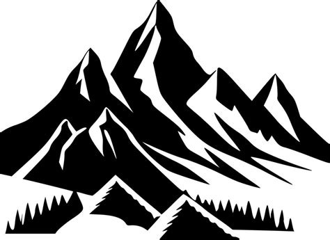 Mountains, Black and White Vector illustration 23568467 Vector Art at ...