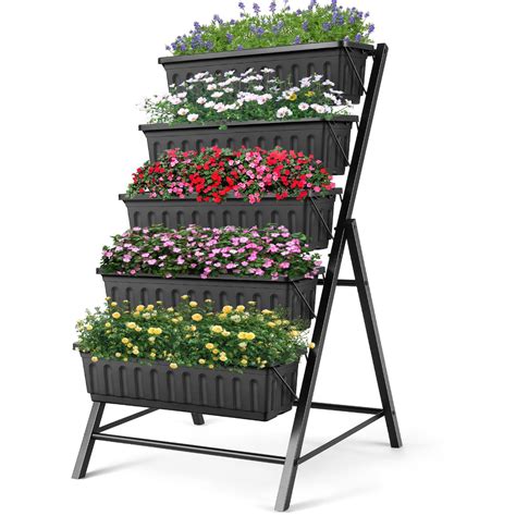 Suyncll Vertical Raised Garden Bed Planter Box,5 Tiers Vertical Garden ...