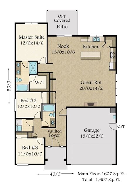 Omaha House Plan | One-Story Small House Plan by Mark Stewart | Small ...