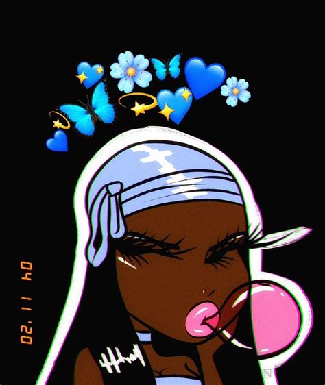 Black Baddie Mood Cartoon Aesthetic - Aminhanamorada Wallpaper