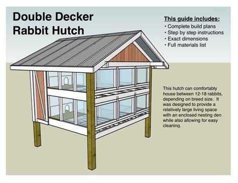 Plans for Backyard Double Decker Rabbit Hutch - Etsy Australia