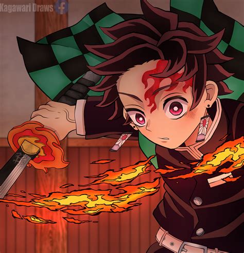 Tanjiro Kamado- Sun Breathing by KagawariDraws on DeviantArt